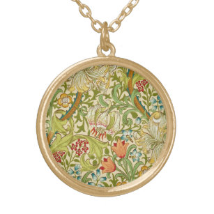 Collar Dorado Pre-Raphaelite de oro del vintage del lirio de