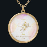 Collar Dorado *~* Primera confirmación cristiana de la comunión<br><div class="desc">((ID de búsqueda AP35 para diseños similares y AP40 )) Una bendición religiosa católica cristiana Oro Plantado Cruz NECKLACE / PENDANT para un chica de cualquier edad desde niño a adolescente / adolescente a ciudadano mayor. El diseño si desea personalizar / personalizar. Sirve bien para que se recuerde un día...</div>