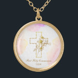 Collar Dorado *~* Primera confirmación cristiana de la comunión<br><div class="desc">((ID de búsqueda AP35 para diseños similares y AP40 )) Una bendición religiosa católica cristiana Oro Plantado Cruz NECKLACE / PENDANT para un chica de cualquier edad desde niño a adolescente / adolescente a ciudadano mayor. El diseño si desea personalizar / personalizar. Sirve bien para que se recuerde un día...</div>