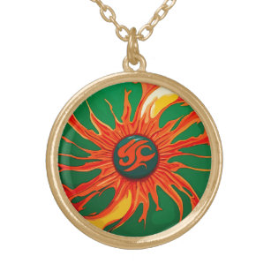 Collar Dorado Reggae Fire Spirals Gold Plantation Necklace
