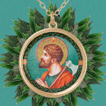 Collar Dorado Ronda de San Matías el Apóstol (JMAS 09)<br><div class="desc">Matthias (siglo I) fue escogida por sorteo entre la Ascensión y el Pentecostés para reemplazar a Judas Iscariot como Apóstol. Las tradiciones varían de alguna manera acerca de su ministerio luego de la selección, pero están de acuerdo en que sufrió martirio. En este caso, carga un hacha como instrumento; en...</div>