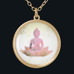 Collar Dorado *~* Rosa AP33 Buda Botánico Floral Lotus<br><div class="desc">(( ID de búsqueda AP33 para diseños similares )) Resumen simple y mínimo Boho Zen Acuarela suave con áreas GOLD. Hay opciones en forma y colores metalizado de revestimiento en Plata Plate y Oro Plate. * Jardín Botánico Bohemio Enérgicamente Mejorado / Floral Bouquet / Flores Pastel Moderno Popular suavemente Colorido...</div>