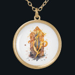 Collar Dorado *~*RUNE AP87 VIGILANDO ANTIGUO Artístico inspirado<br><div class="desc">(Buscar en AP87 cosas Viking o AP40 para artículos similares ) - NECKLACE . La imagen es grande, por lo que no dude en TRANSFERIRSE a cualquier PRODUCTO ZAZZLE que elija. JOYAS CON INTENCIÓN (R) - crea tu propia intención. Usa este arte genial, creativo, artístico, moderno pero vintage, hermoso arte...</div>