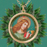 Collar Dorado San Juan el Evangelista (JMAS 06)<br><div class="desc">Crédito de la imagen (JMAS 06): Imagen antigua de San Juan Evangelista de una huella devocional de finales del siglo XIX en cromolitografía con acentos dorados publicada originalmente por Josef Müller, editor de arte, Munich, Alemania, de la colección privada de ephemera religiosa del diseñador. Según la tradición, como prueba de...</div>