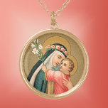 Collar Dorado Santa Rosa de Lima y el Niño Cristo (M 023)<br><div class="desc">Como San Antonio de Padua (JM 05) y otros místicos de la Iglesia, San Rosa de Lima (1586-1617) experimentó visiones del Niño Cristo. A los cinco años, a St. Rosa le enseñaron a leer y escribir cuando los adultos que la rodeaban iban a ocuparse de enseñarle. Como adulta, San Rosa...</div>