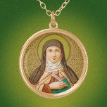 Collar Dorado Santa Teresa de Ávila (SNV 27) Ronda<br><div class="desc">Fuente de la imagen: Imagen antigua de Santa Teresa de Ávila,  de finales del siglo XIX,  publicada por St. Norbertus Verlag,  Viena,  Austria,  en la colección del diseñador de ephemera religiosa.   Fiesta: 15 de octubre</div>