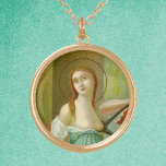 Collar Dorado St. Agatha (M 003)<br><div class="desc">Detalle de una cromolitografía antigua publicada entre 1895 y 1907 por A. & M. B. de un cuadro El martirio de San Agatha, Virgen (Martirio de Sant'Agata) de Filippo Paladini (1590-1614) en la Catedral de Santa Agatha (Cattedrale di Sant'Agata o Duomo di Catania), Catania, Italia (de la colección privada de...</div>