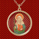Collar Dorado St. Apollonia (VVP 001)<br><div class="desc">Imagen antigua de San Apolonia de finales del siglo XIX,  publicada por K. van de Vyvere-Petyt,  Brujas,  Bélgica,  en la colección privada de ephemera religiosa del diseñador. Fiesta: 9 de febrero</div>