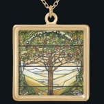 Collar Dorado Ventanilla de vidrio manchado del árbol de la vida<br><div class="desc">Arte de época hace un regalo significativo y amoroso para ella casi toda ocasión.  Gracias por verlo.</div>