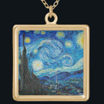 Collar Dorado Vincent van Gogh, Noche Starry<br><div class="desc">Noche estrellada,  famosa pintura de Vincent van Gogh</div>
