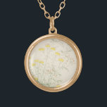 Collar Dorado Vintage Watercolor Love<br><div class="desc">elegancia simple día de San Valentín</div>