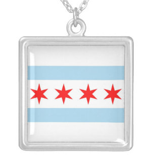 Collar elegante con la bandera de Chicago,