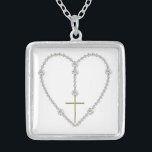 Collar en forma de corazón del rosario del<br><div class="desc">Collar en forma de corazón del rosario del " diamante".  No hay diamantes reales en este collar.  No dude en para cambiar el color del fondo vía las grandes herramientas del arreglo para requisitos particulares de Zazzle.</div>