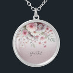 Collar floral blanco rosado moderno<br><div class="desc">Hermoso collar floral blanco rosado moderno</div>