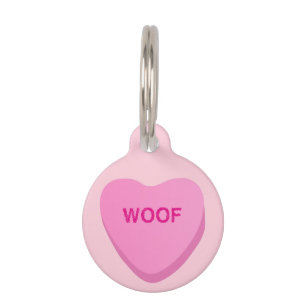 Collar identificador personalizado de corazón de c
