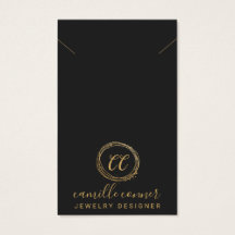 Collar mínimo de diseño de joyas monograma dorado