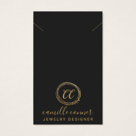 Collar mínimo de diseño de joyas monograma dorado