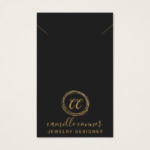 Collar mínimo de diseño de joyas monograma dorado