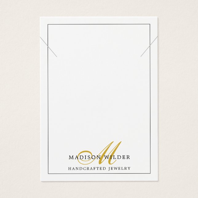 Collar moderno de joyas monogramadas de oro blanco (Frente)