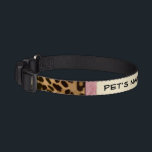 Collar Para Mascotas Chica Leopard Print Baby Pink Bow<br><div class="desc">Impresión de leopardo con sutilmente suave rosa Bow gran accesorio para una Baby Shower Chica o la muchacha femenina femenina con un estilo de moda y moderno. Los tonos dorados y el leopardo negro o el chita de safari animal salvaje son moda y elegante.</div>