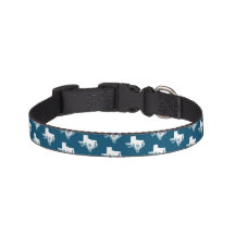 Collar de perro mascota Texas contorno océano azul