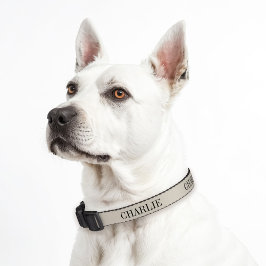 Collar Para Mascotas Monograma de nombre clásico Charlie | Beige