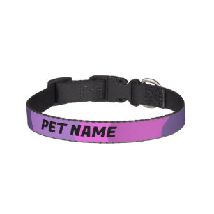 Collar Para Mascotas Púrpura retro Personalizado Cat Dog Nombre Colorfu