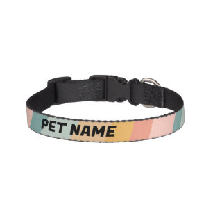 Collar Para Mascotas Rayas arcoiris Personalizadas Nombre de perro gato