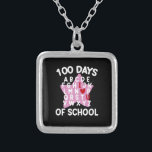 Collar Plateado 100 días de escuela alfabética 100 días de profeso<br><div class="desc">100 días de escuela Alfabeto escolar 100 días de profesores niños</div>