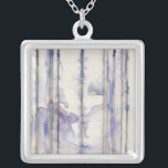 Collar Plateado Acuarela Violet Free Expression<br><div class="desc">Este increíble trabajo de expresión de Jennifer Goldberger es una acuarela violeta llena de vida. Las líneas negras corren verticalmente en la pieza, y las gotas violetas se extienden de ellas como olas en un lago. Una impresión maravillosa que le iría bien a una serie de productos de Zazzle. ¡Elige...</div>