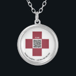Collar Plateado *~* Alerta médica de ICE rojo AP38 QR Cross<br><div class="desc">(código de búsqueda AP38 para artículos similares ) ICE - En funda de emergencia ROUND SILVER PLATE NECKLACE / PENDANT - Medical Alert Ring a Cross que is RED contiene el código QR. También puede transferir este diseño a la mayoría de los productos de Zazzle. ( Avisar si necesita ayuda....</div>