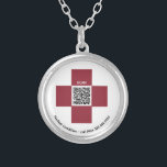 Collar Plateado *~* Alerta médica de ICE rojo AP38 QR Cross<br><div class="desc">(código de búsqueda AP38 para artículos similares ) ICE - En funda de emergencia ROUND SILVER PLATE NECKLACE / PENDANT - Medical Alert Ring a Cross que is RED contiene el código QR. También puede transferir este diseño a la mayoría de los productos de Zazzle. ( Avisar si necesita ayuda....</div>