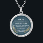 Collar Plateado Algo viejo y azul adorno a la dama de honor real<br><div class="desc">Algo viejo y azul para la dama de honor. Puedes visitar mi tienda por productos más hermosos.</div>