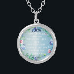 Collar Plateado Algo viejo y azul regalo de dama de honor floral<br><div class="desc">Algo viejo y azul para la dama de honor. Puedes visitar mi tienda por productos más hermosos.</div>