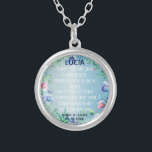 Collar Plateado Algo viejo y azul regalo de dama de honor floral<br><div class="desc">Algo viejo y azul para la dama de honor. Puedes visitar mi tienda por productos más hermosos.</div>