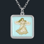 Collar Plateado Ángel cristiano copo de nieve<br><div class="desc">Collar Angel de copas de nieve, camisetas Angel y regalos Angel de Ilustracion ArtMuvz. Camiseta de Ángel de Nieve encantadora para mamá, papá, niños, bebé. Los regalos de ángel son una manera reflexiva y significativa de mostrar a alguien a quien le importa. Los regalos de ángel pueden ser de naturaleza...</div>