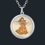 Collar Plateado Ángel cristiano real<br><div class="desc">Collares de ángel real, vestimenta de ángel, camisetas de ángel, regalos de ángel de Ilustracion ArtMuvz. Camiseta de ángel romántico, cumpleaños de Ángel Cristiano y regalos de navidades, bolsa de té, taza, gorra. Los regalos de ángel son una manera reflexiva y significativa de mostrar a alguien a quien le importa....</div>