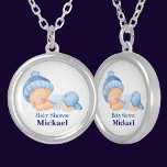 Collar Plateado Baby Shower personalizado<br><div class="desc">Collar personalizado de Baby Shower plateado personalizado. Añade el nombre de tu bebé.</div>