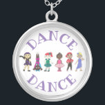 Collar Plateado Ballet de baile Tap Jazz Acrobacia lírica bailarin<br><div class="desc">El diseño original del marcador ilustrado a mano y de la "clase de baile" con lápiz y tinta presenta una hilera de lindas bailarinas personalizados. Los estilos de baile que se muestran incluyen jazz, acro, tap, ballet, hip hop y lírica. Perfecto para tu bailarina, estudio, profesor o equipo de baile...</div>