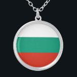 Collar Plateado Bandera búlgara patriótica<br><div class="desc">La bandera nacional de Bulgaria.</div>