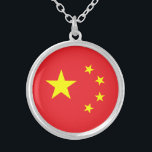 Collar Plateado Bandera china<br><div class="desc">La bandera nacional de China.</div>