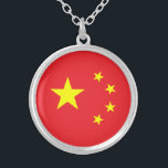 Collar Plateado Bandera china<br><div class="desc">La bandera nacional de China.</div>