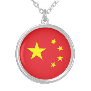 Collar Plateado Bandera china