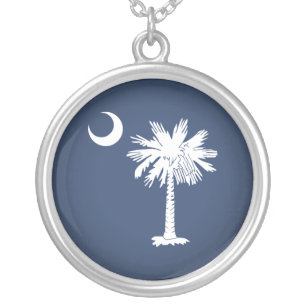Collar Plateado Bandera de Carolina del Sur