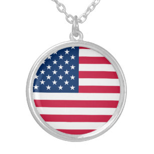 Collar Plateado Bandera de Estados Unidos - Estados Unidos de Amér