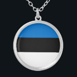 Collar Plateado Bandera de Estonia<br><div class="desc">Bandera patriótica de Estonia.</div>