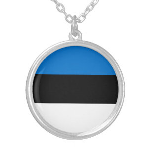 Collar Plateado Bandera de Estonia