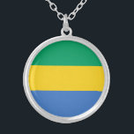Collar Plateado Bandera de Gabón<br><div class="desc">Bandera patriótica de Gabón.</div>