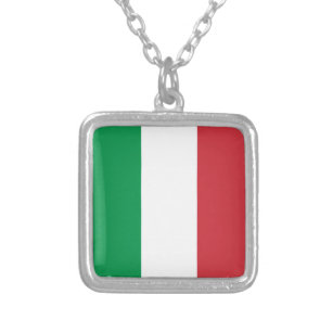 Collar Plateado Bandera de Italia