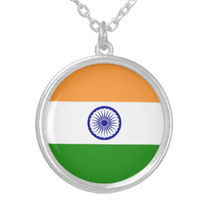 Collar Plateado Bandera de la India Patriótica